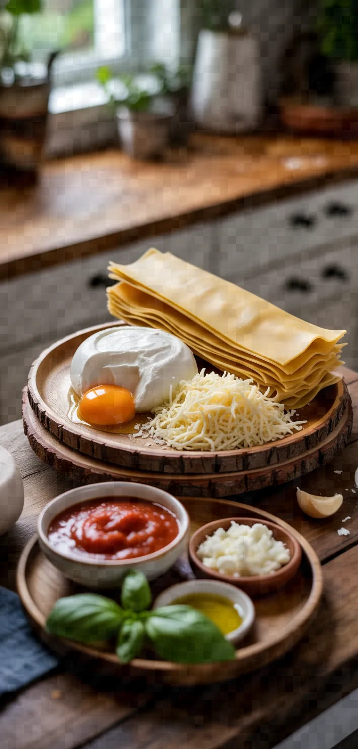 Ingredients photo for Cheesy Lasagna Rolls Recipe