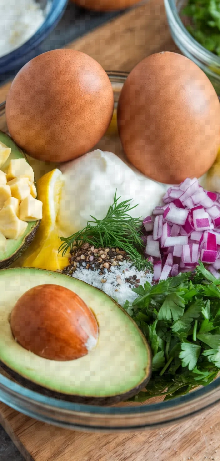 Ingredients photo for Egg And Avocado Salad Recipe