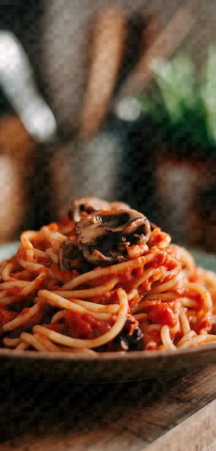 Tomato Mushroom Spaghetti Recipe