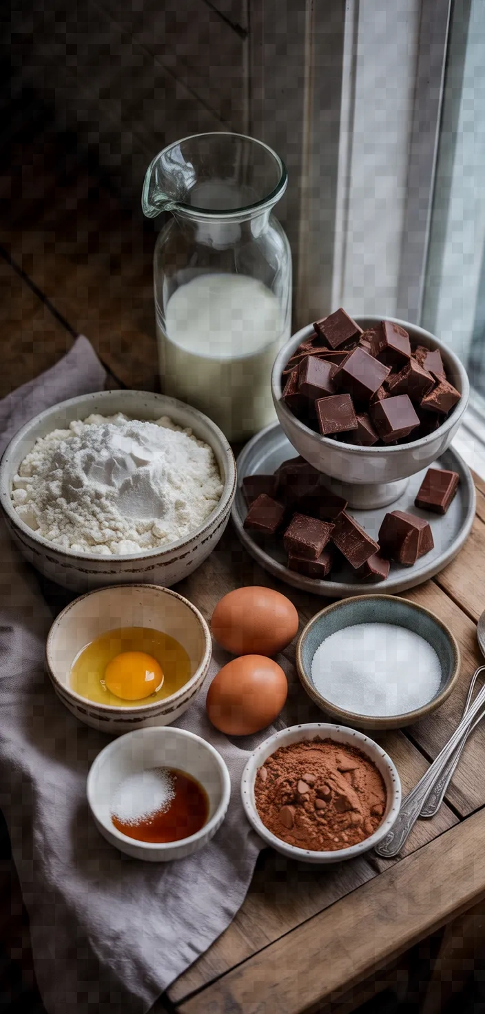 Ingredients photo for Bakery Style Chocolate Chunk Muffins Recipe