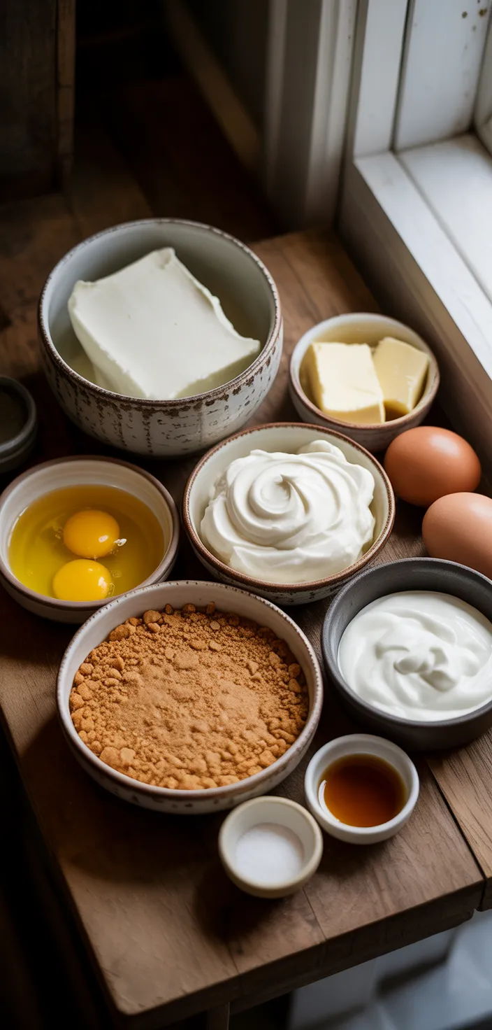 Ingredients photo for Easy Mini Cheesecakes Recipe