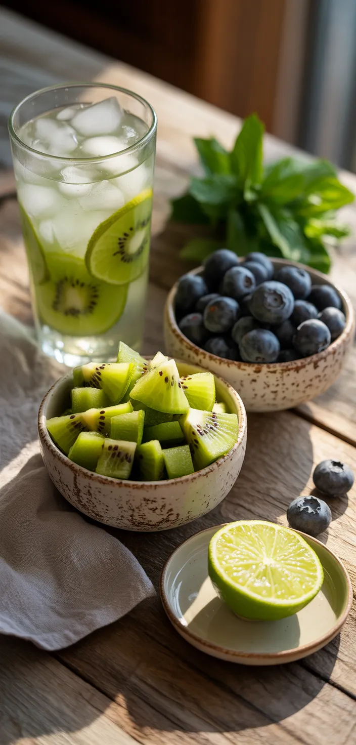 Ingredients photo for Kiwi Blueberry Mojito – Laylita’s Recipes