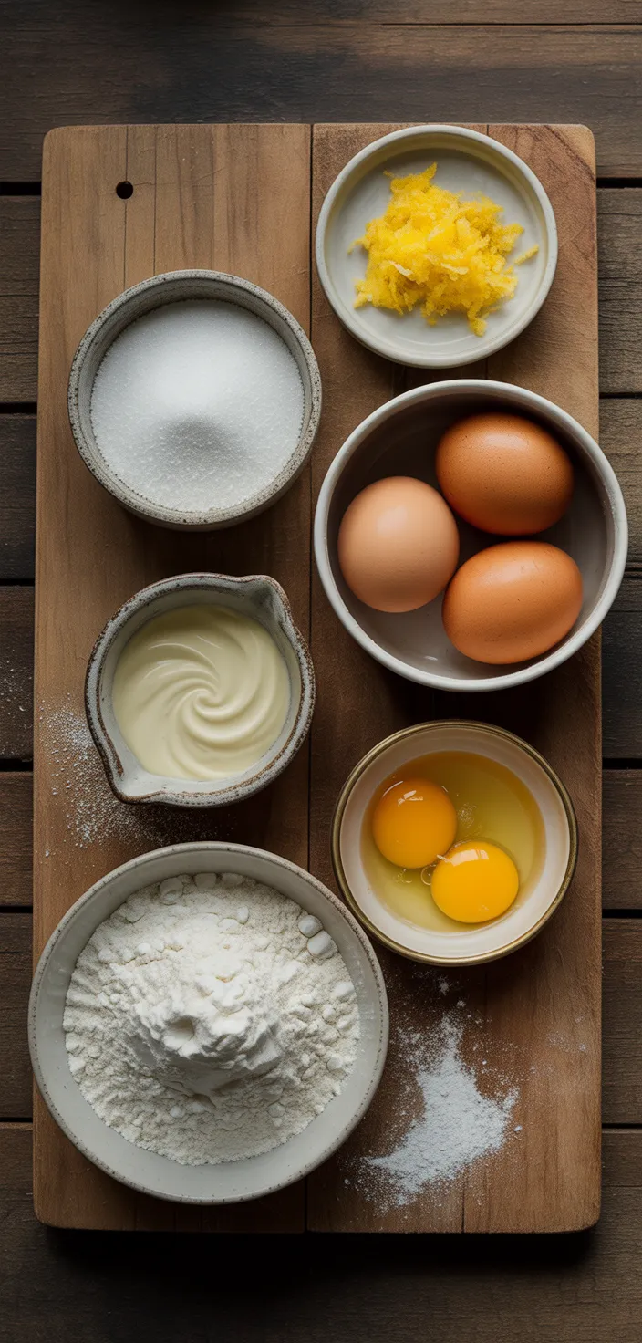 Ingredients photo for Lemon Crinkle Cookies Recipe