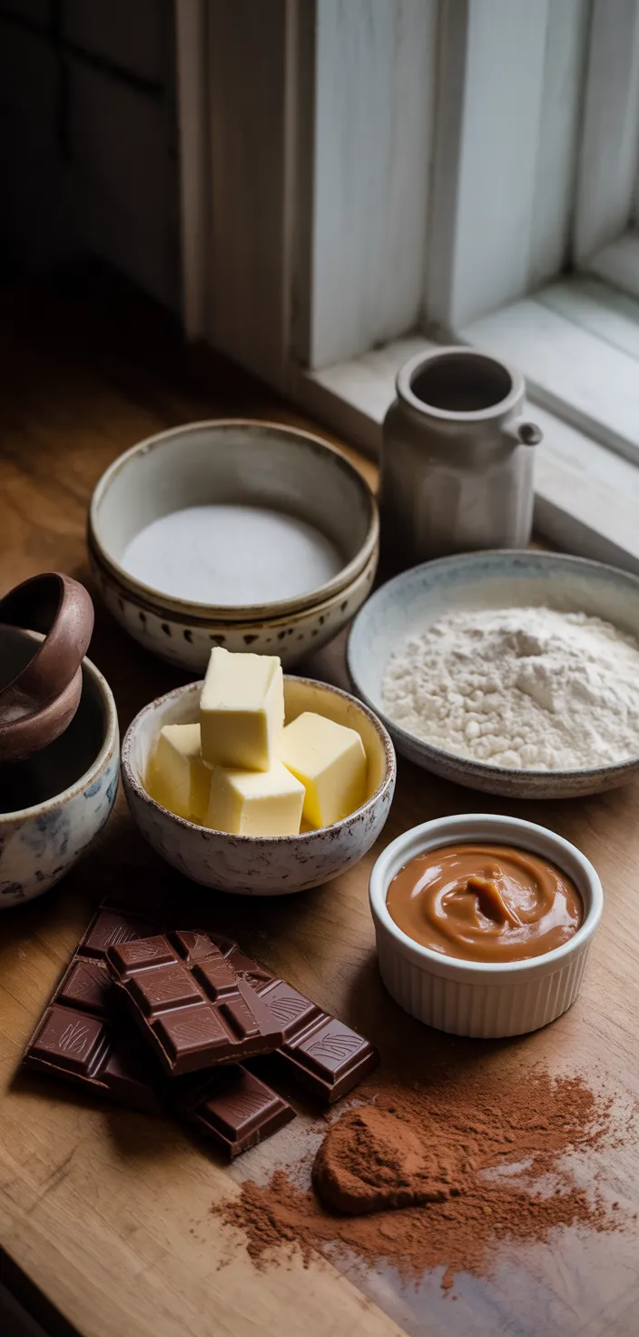 Ingredients photo for Millionaire Shortbread Brownie Bars Recipe