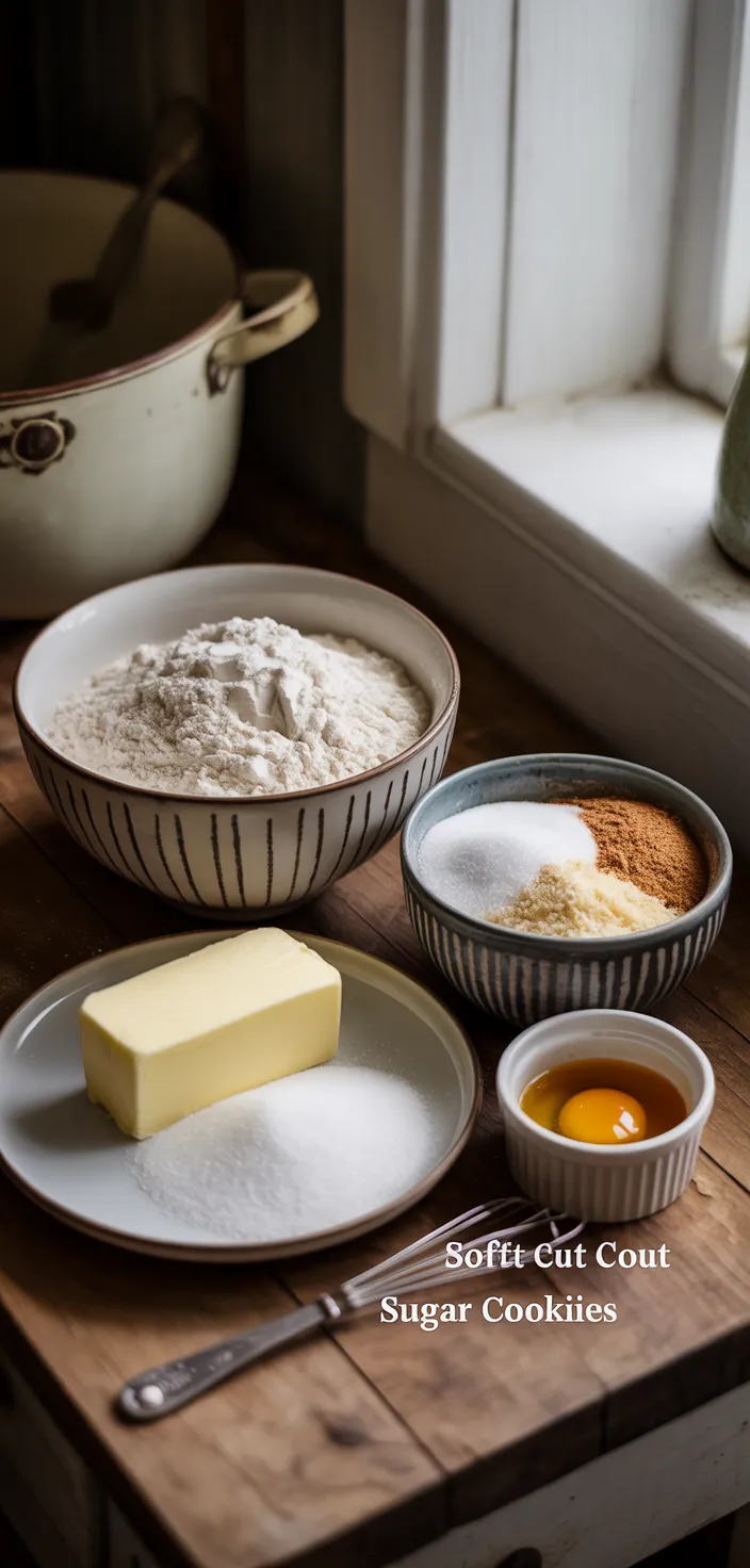 Ingredients photo for Soft Cut Out Sugar Cookies Recipe
