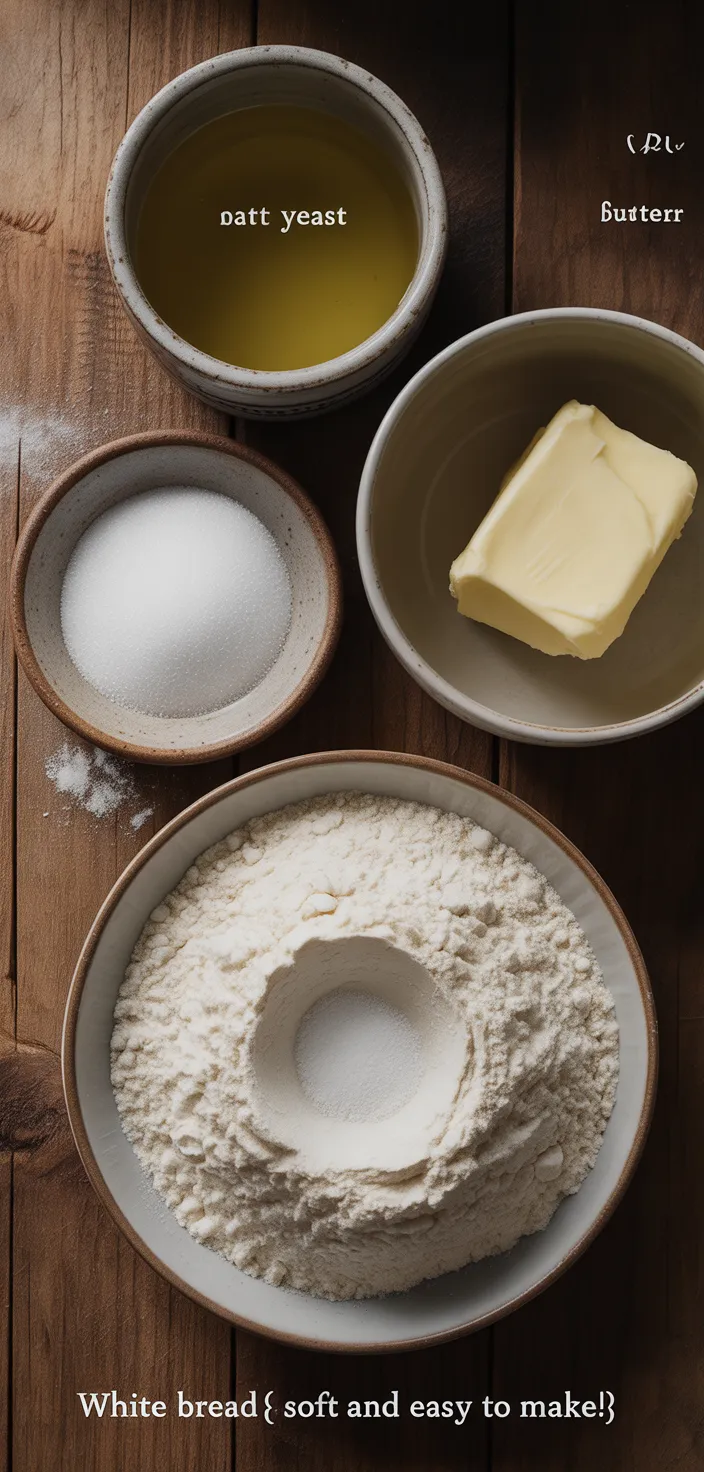 Ingredients photo for White Bread {So Soft And Easy To Make!} Recipe