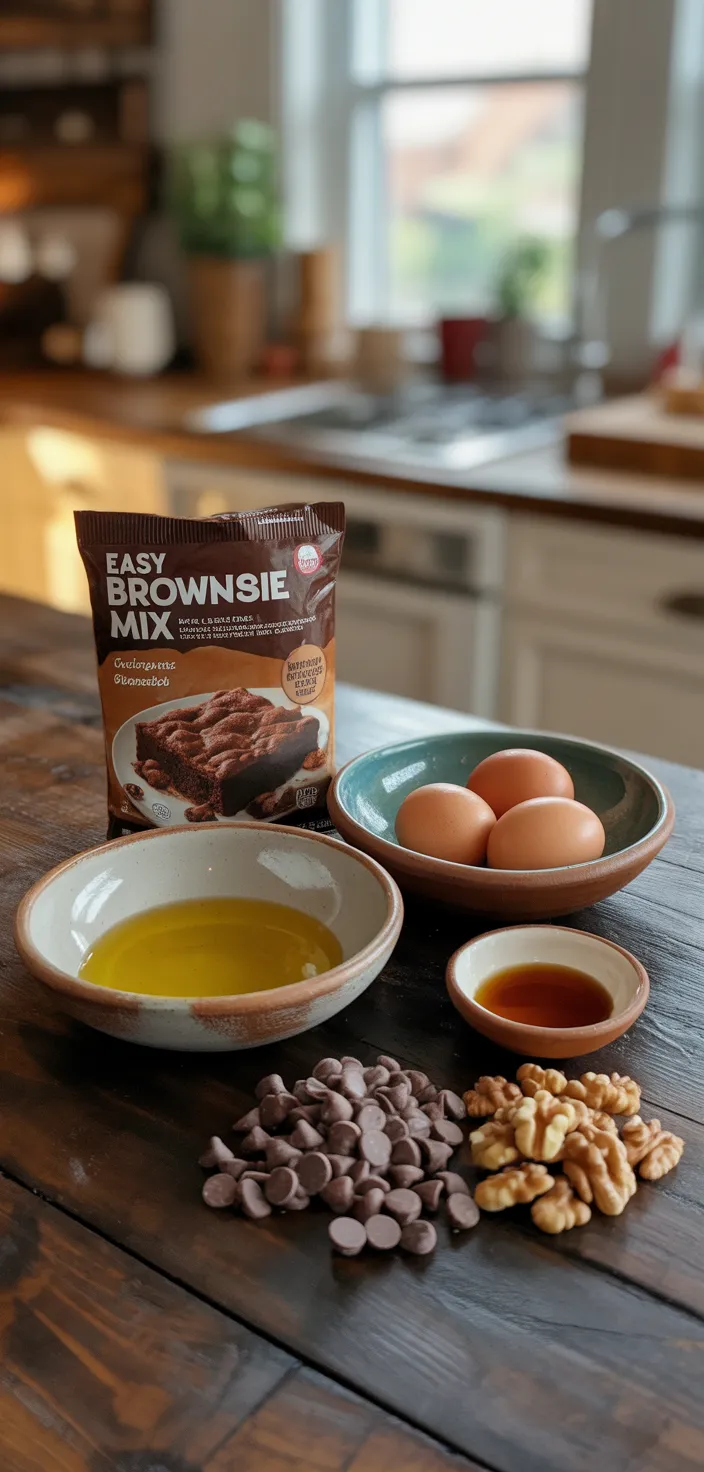 Ingredients photo for Easy Brownie Mix Cookies Recipe