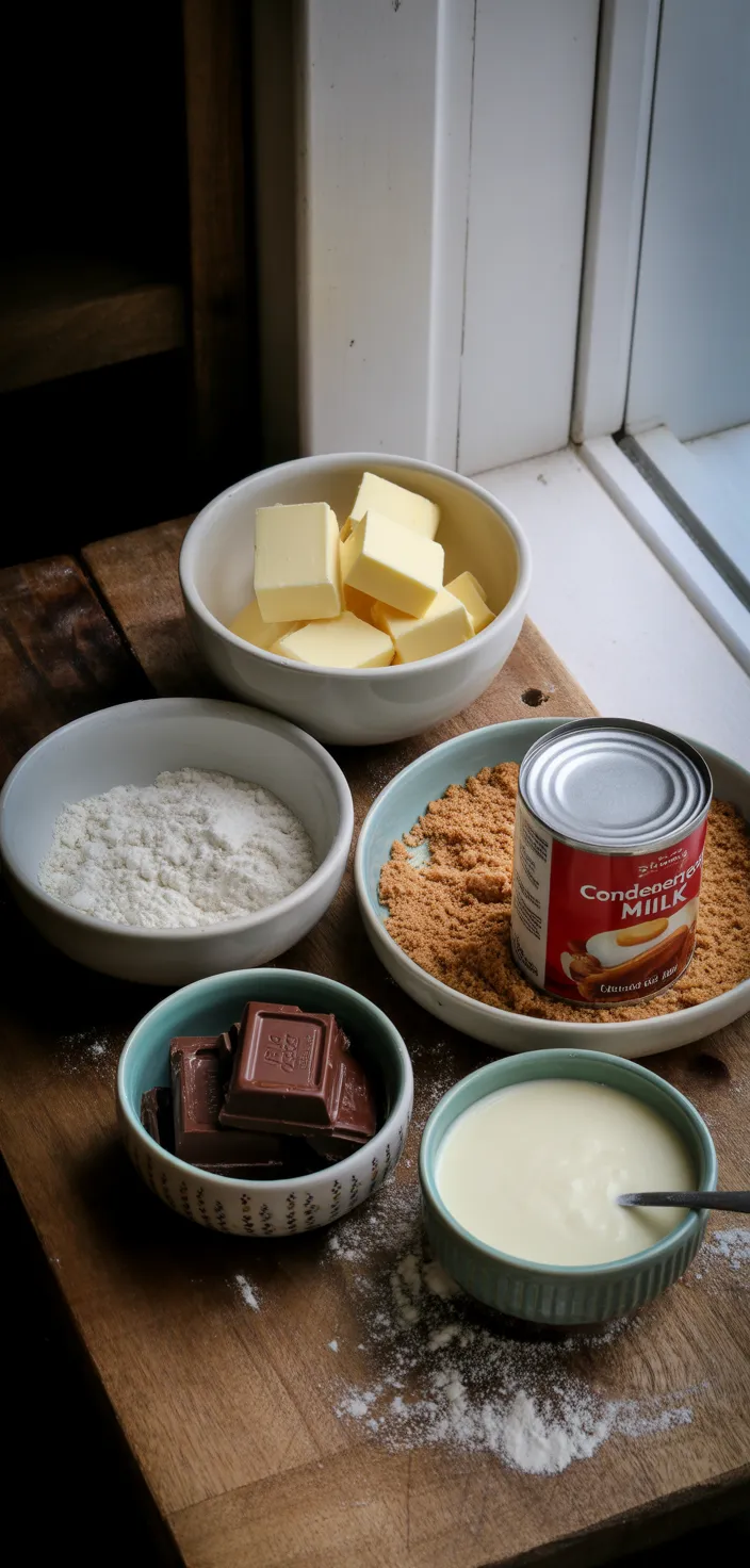 Ingredients photo for Millionaire Shortbread Recipe