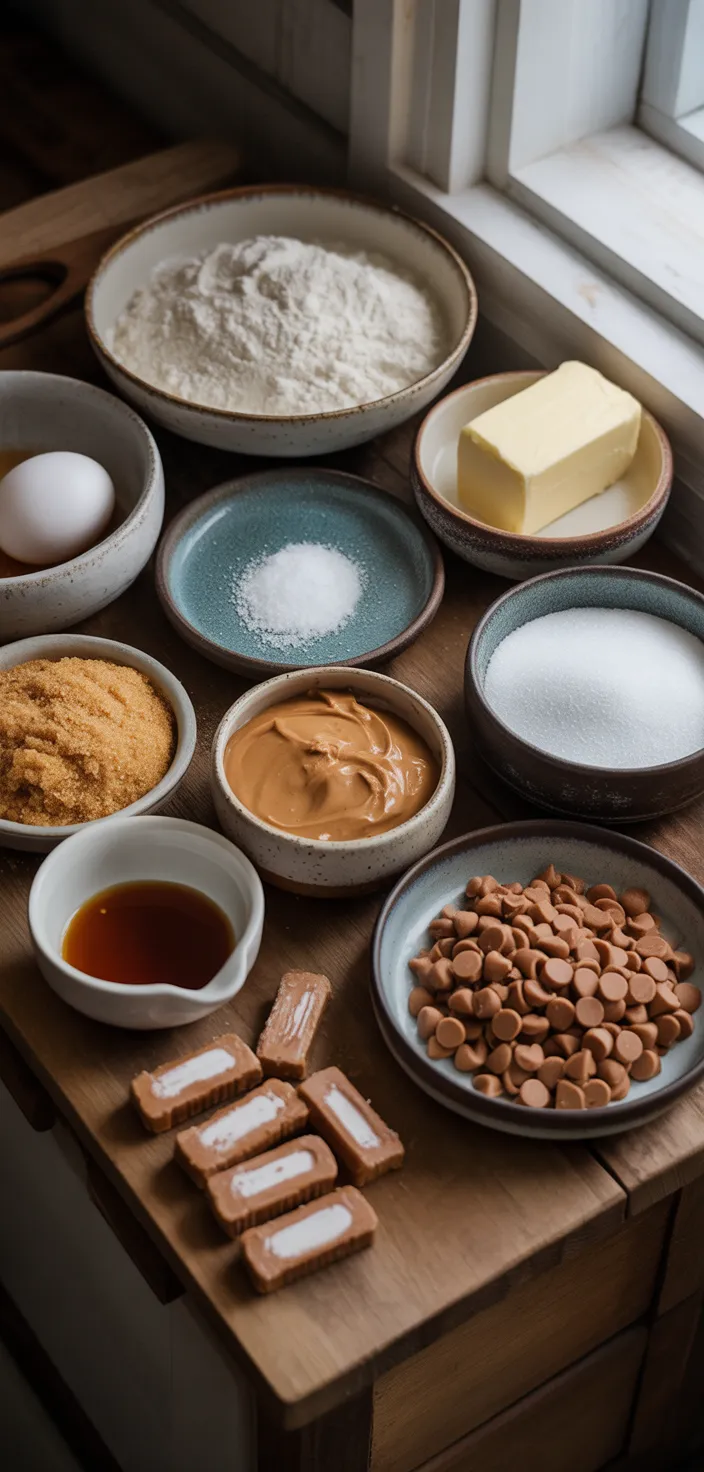 Ingredients photo for Butterfinger Peanut Butter Cookies Recipe