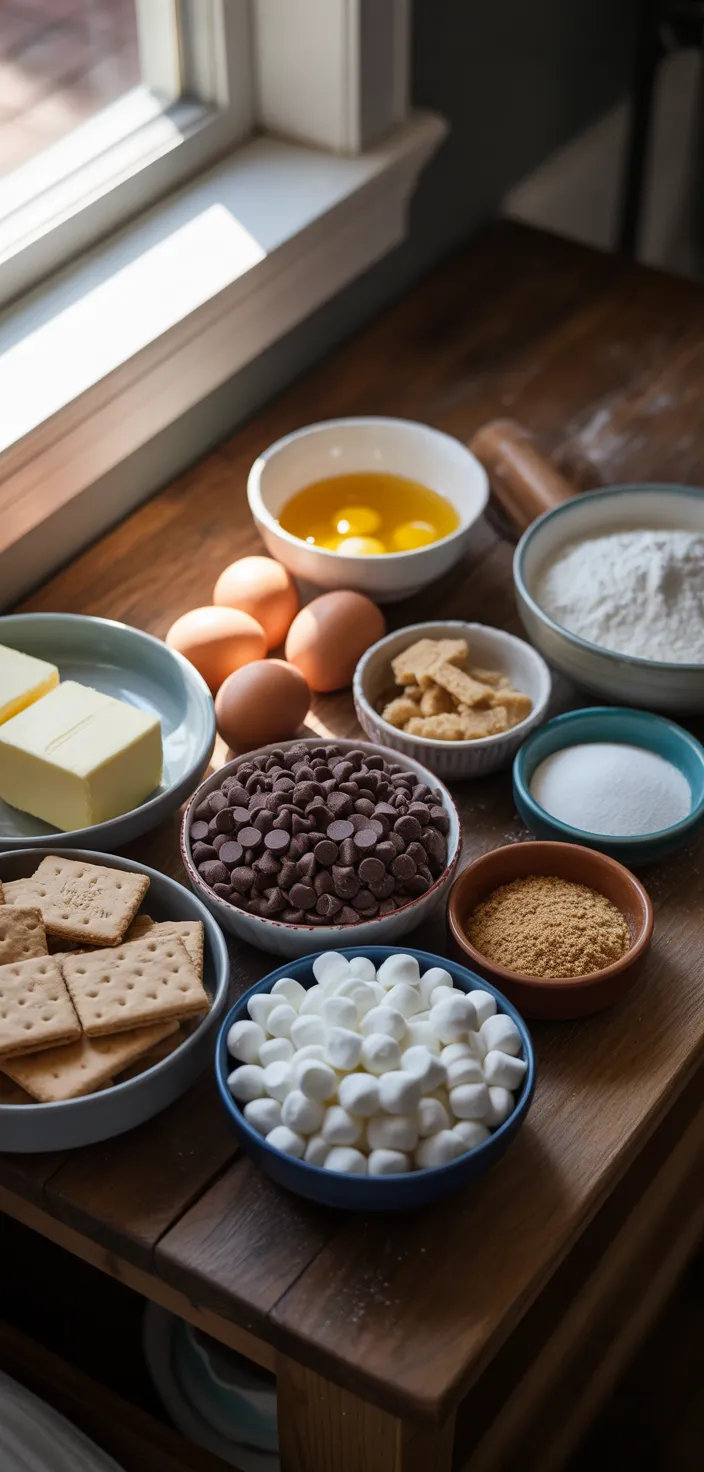 Ingredients photo for Campfire S'mores Deep Dish Cookies Recipe