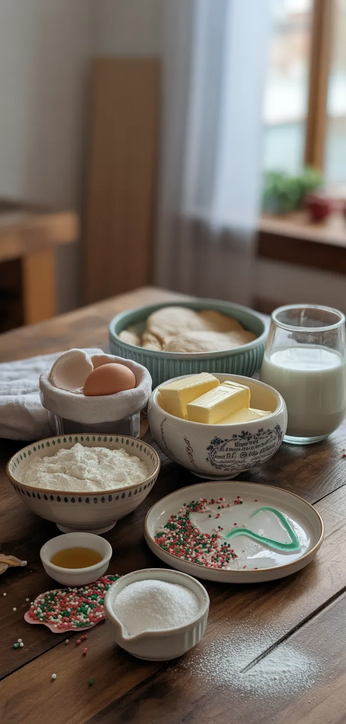 Ingredients photo for Christmas Tree Sugar Cookie Bars Recipe