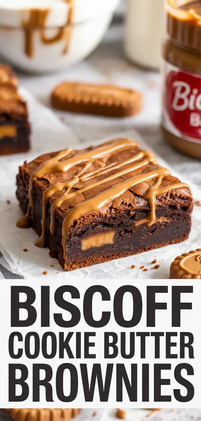 A photo of Biscoff Cookie Butter Brownies Recipe