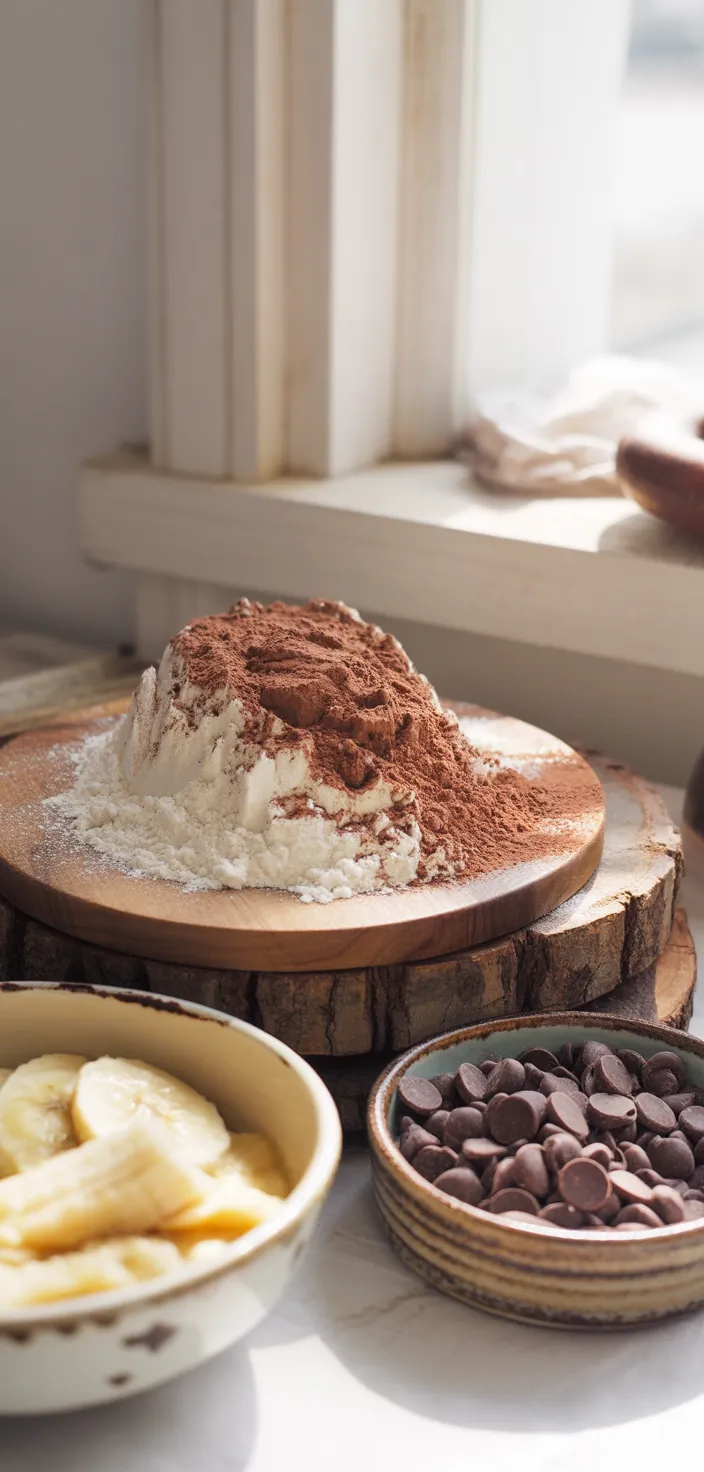 Ingredients photo for Double Chocolate Banana Bread Recipe