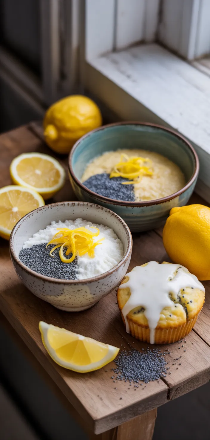 Ingredients photo for Lemon Poppy Seed Muffins Recipe