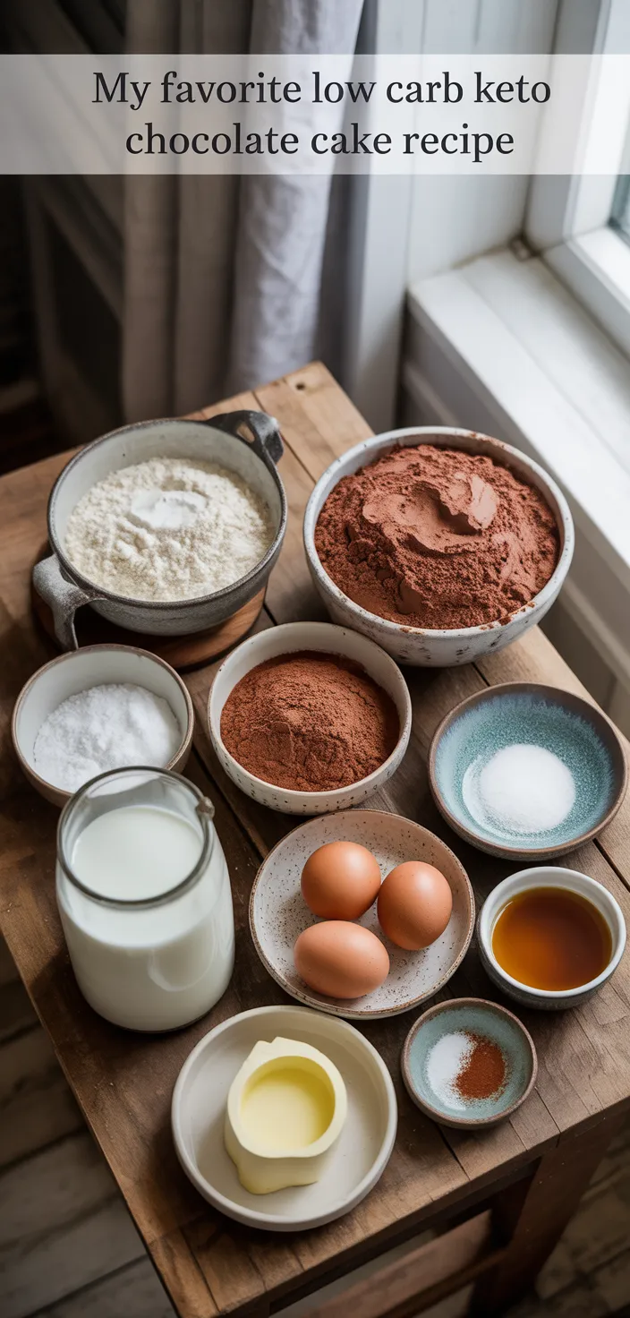Ingredients photo for My Favorite Low Carb Keto Chocolate Cake Recipe