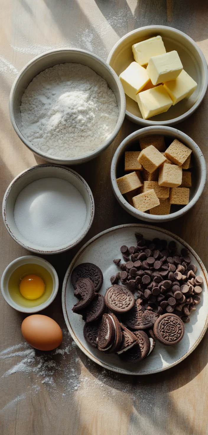 Ingredients photo for Oreo Chocolate Chip Cookies Recipe Video