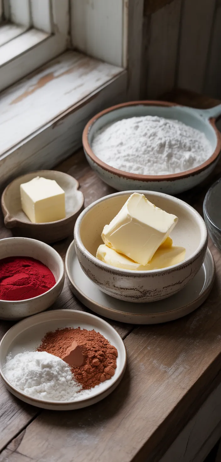Ingredients photo for Red Velvet Cake From Scratch Recipe