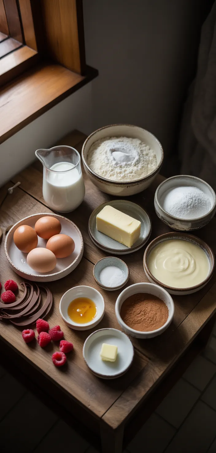 Ingredients photo for White Chocolate Ganache Drip Cake Recipe