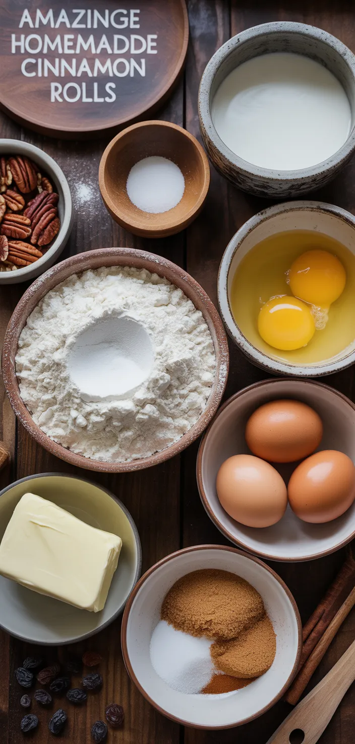 Ingredients photo for Amazing Homemade Cinnamon Rolls Recipe