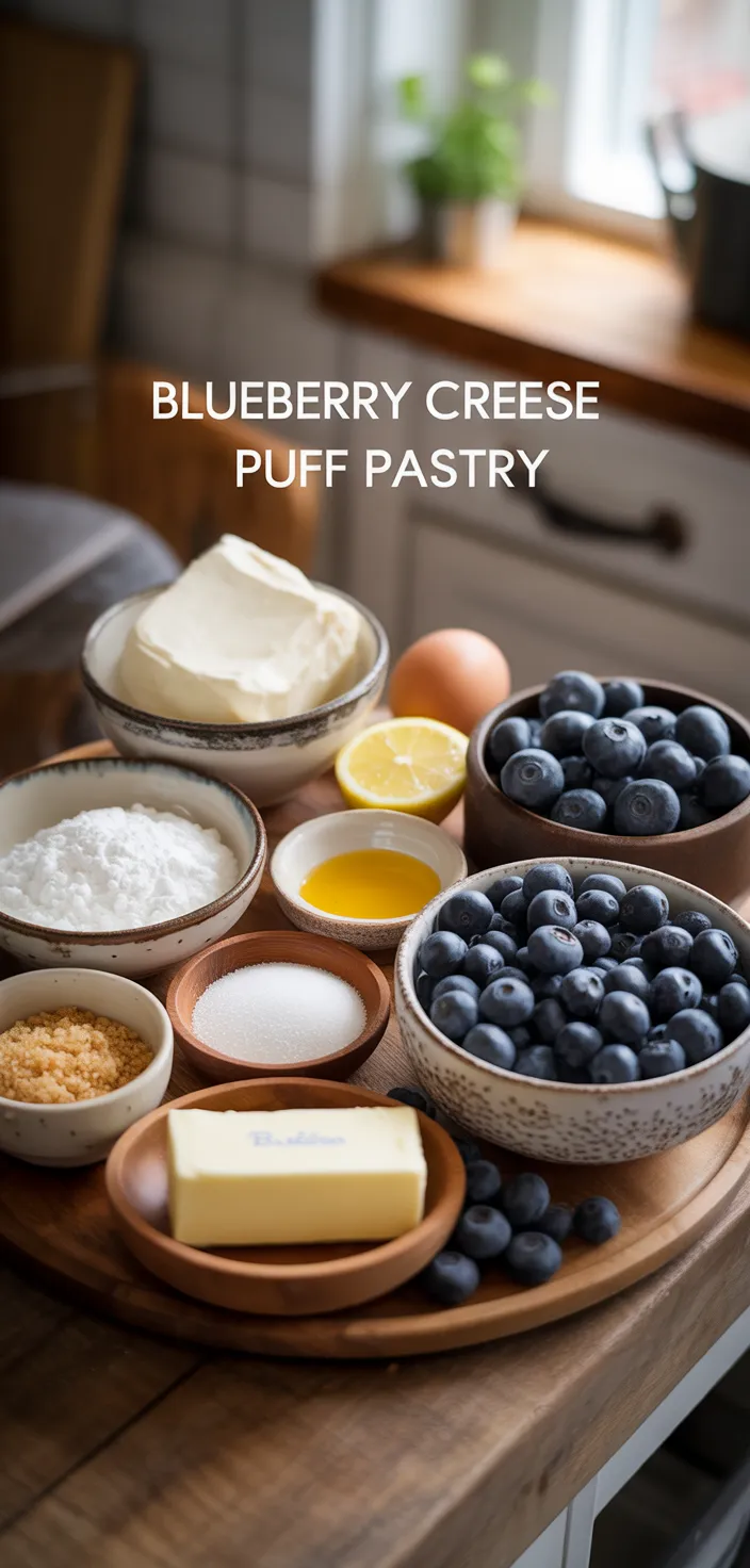 Ingredients photo for Blueberry Cream Cheese Puff Pastry Recipe