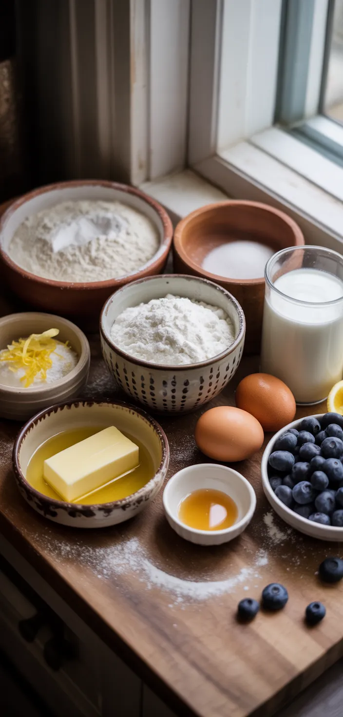 Ingredients photo for Blueberry Drop Scones Recipe