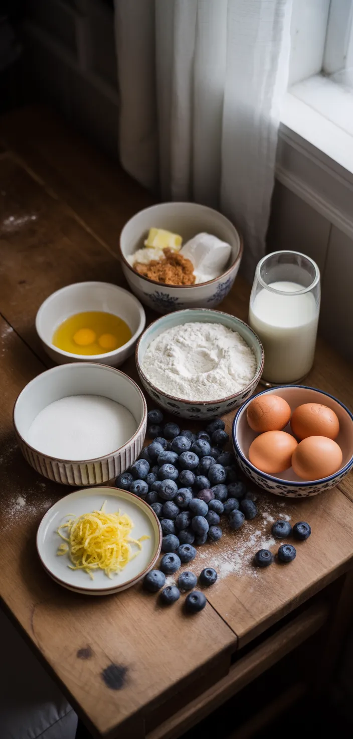 Ingredients photo for Blueberry Muffin Recipe (The Best)