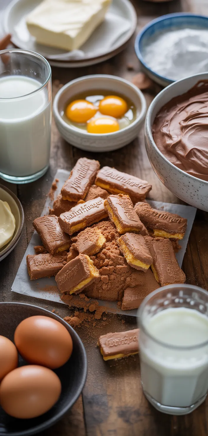 Ingredients photo for Butterfinger Bomb Cake Recipe