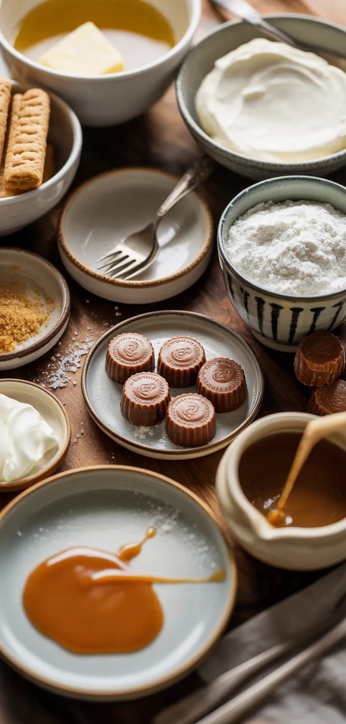 Ingredients photo for Caramel Rolo Cheesecake!  Recipe