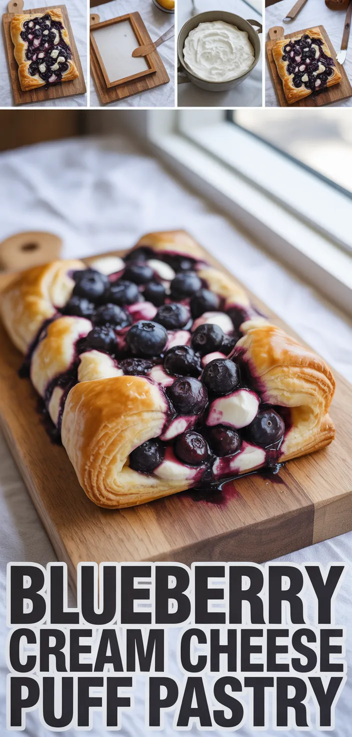 A photo of Blueberry Cream Cheese Puff Pastry Recipe