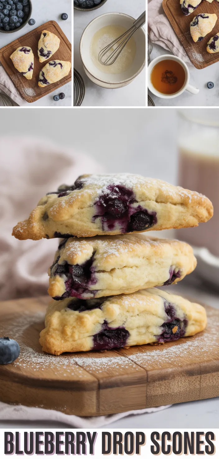 A photo of Blueberry Drop Scones Recipe