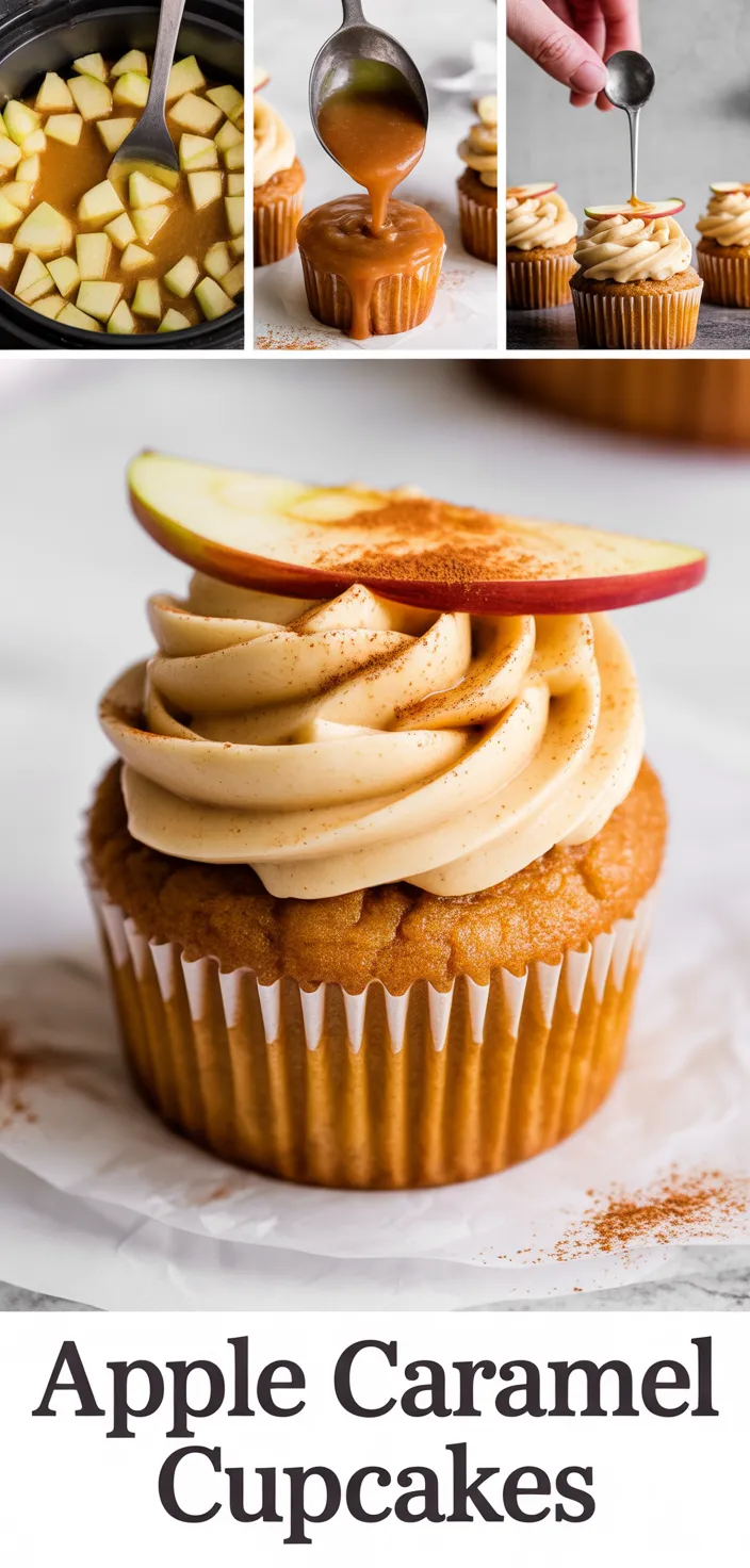 A photo of Caramel Apple Cupcakes With Homemade Caramel Sauce! Recipe