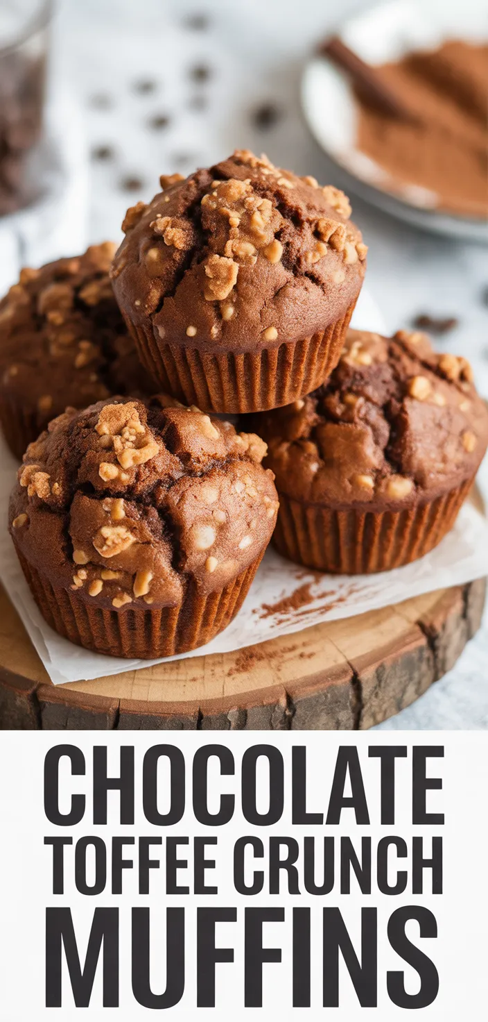 A photo of Chocolate Coffee Toffee Crunch Muffins Recipe