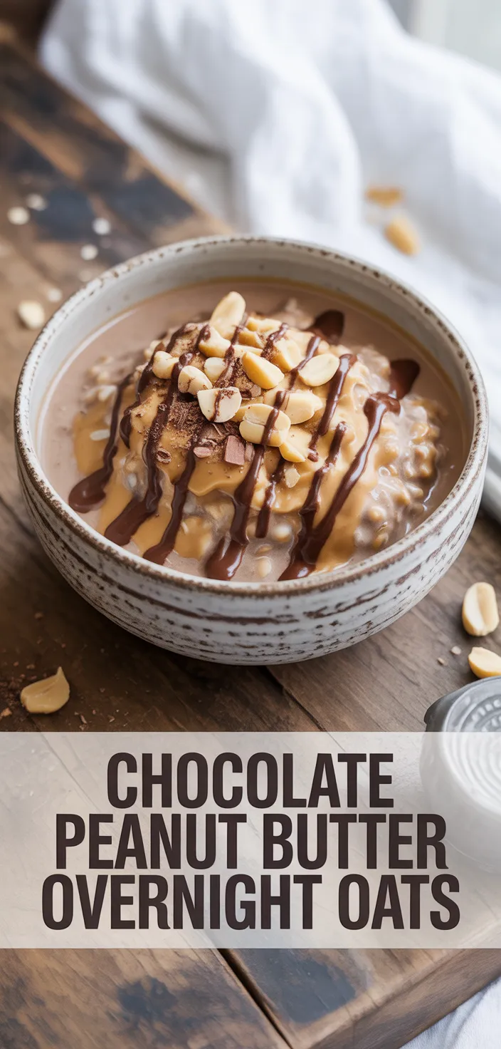 A photo of Chocolate Peanut Butter Overnight Oats Recipe
