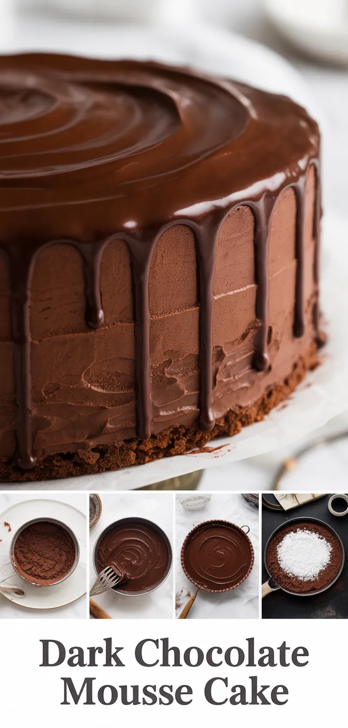 A photo of Dark Chocolate Mousse Cake Recipe