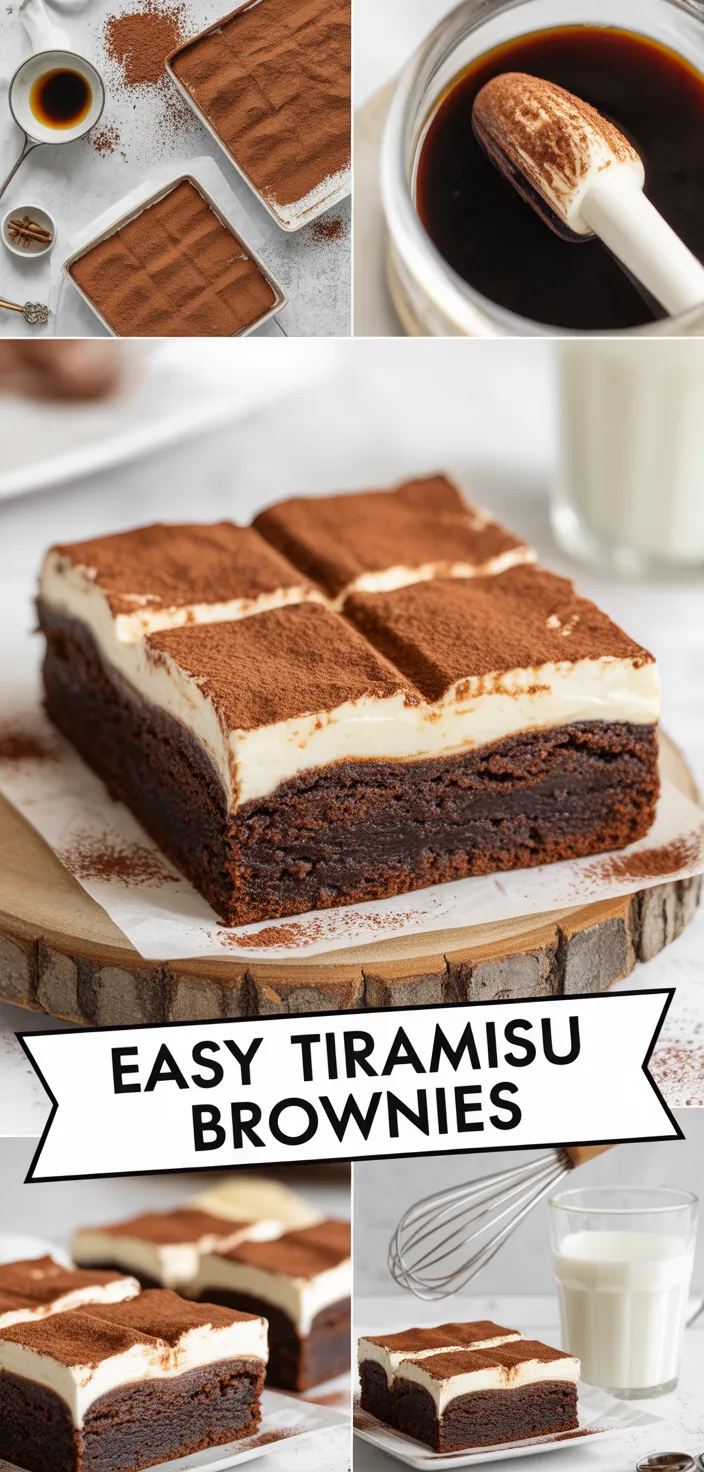 A photo of Easy Tiramisu Brownies Recipe