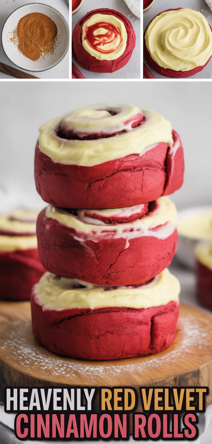 A photo of Heavenly Red Velvet Cinnamon Rolls Recipe
