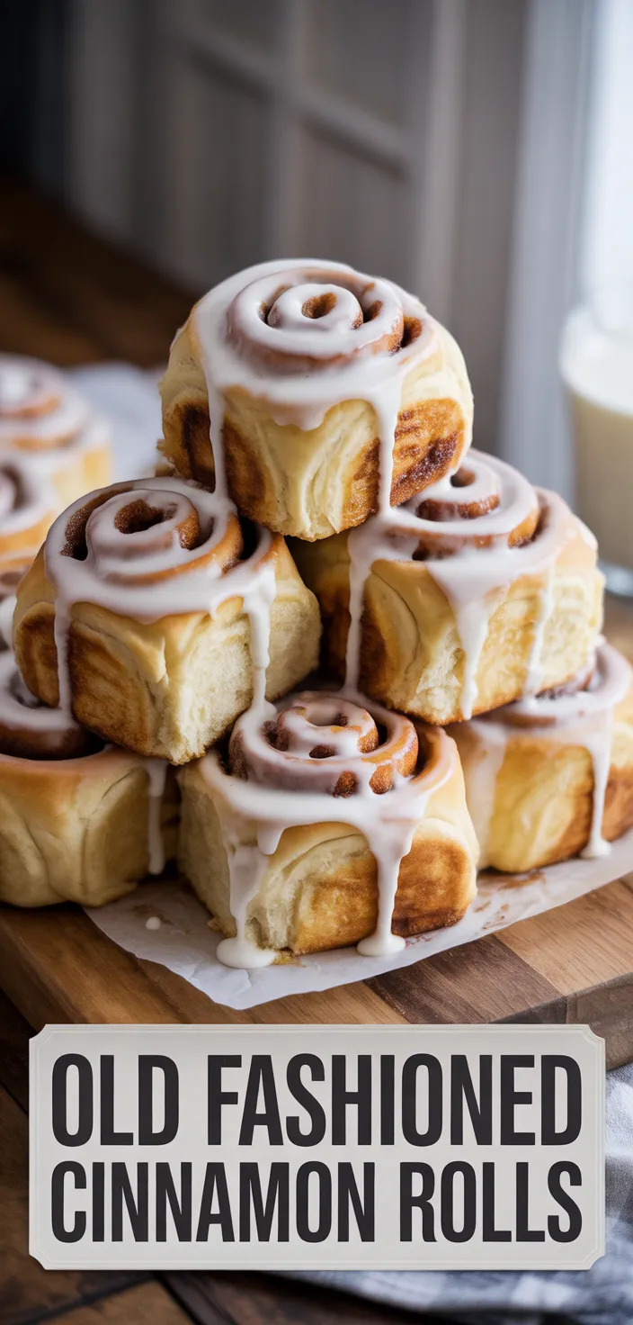 A photo of Old Fashioned Cinnamon Rolls Recipe (Soft & Gooey)