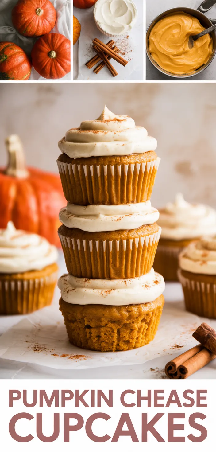 A photo of Pumpkin Cupcakes With Cinnamon Cream Cheese Frosting Recipe