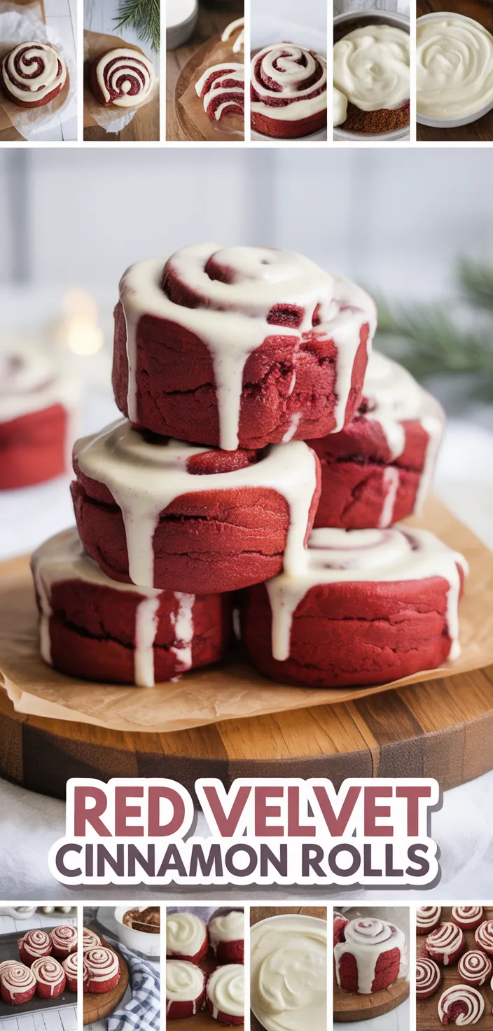 A photo of Red Velvet Cinnamon Rolls With Cream Cheese Frosting Recipe