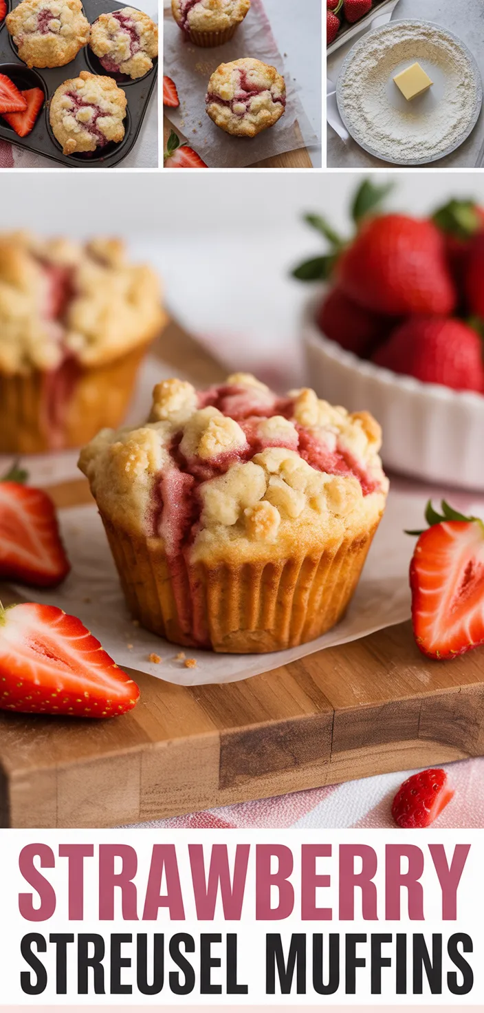A photo of Strawberry Streusel Muffins Recipe