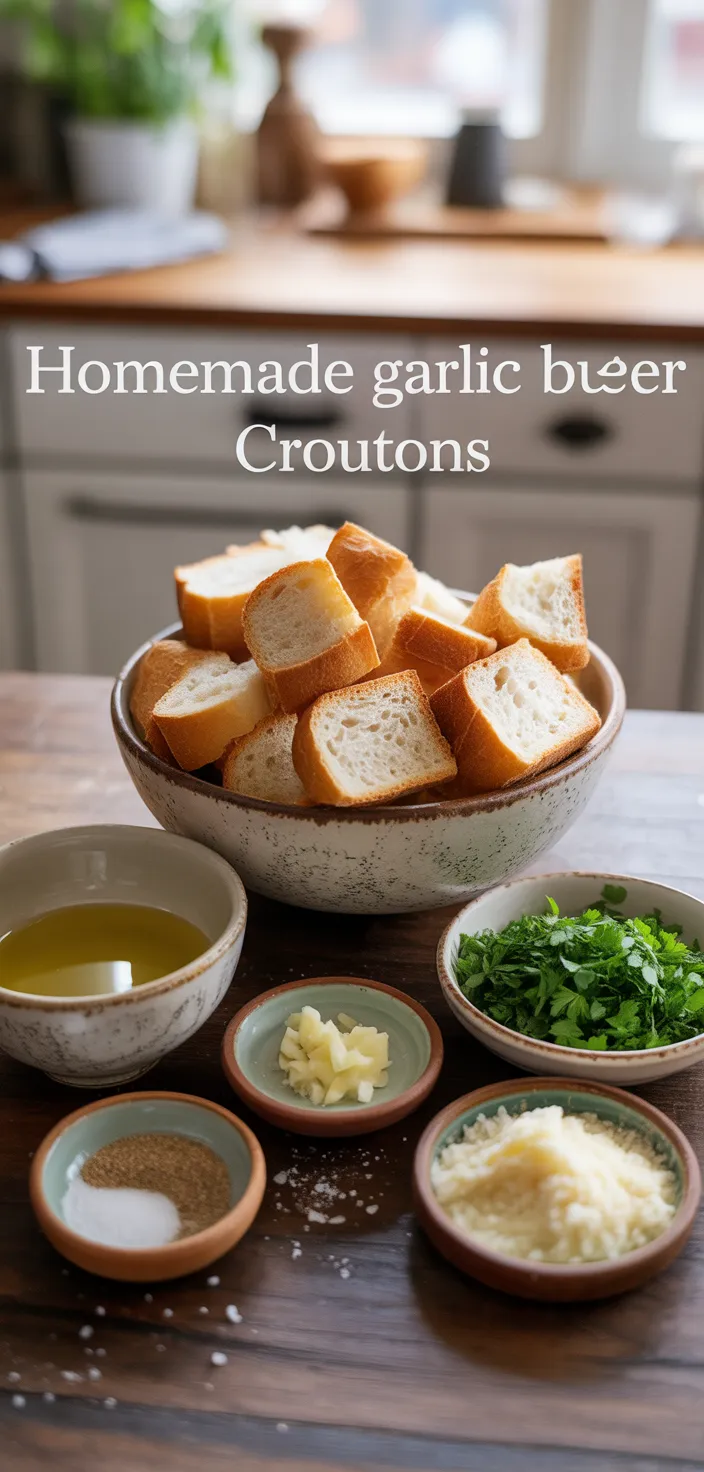Ingredients photo for Homemade Garlic Butter Croutons Recipe