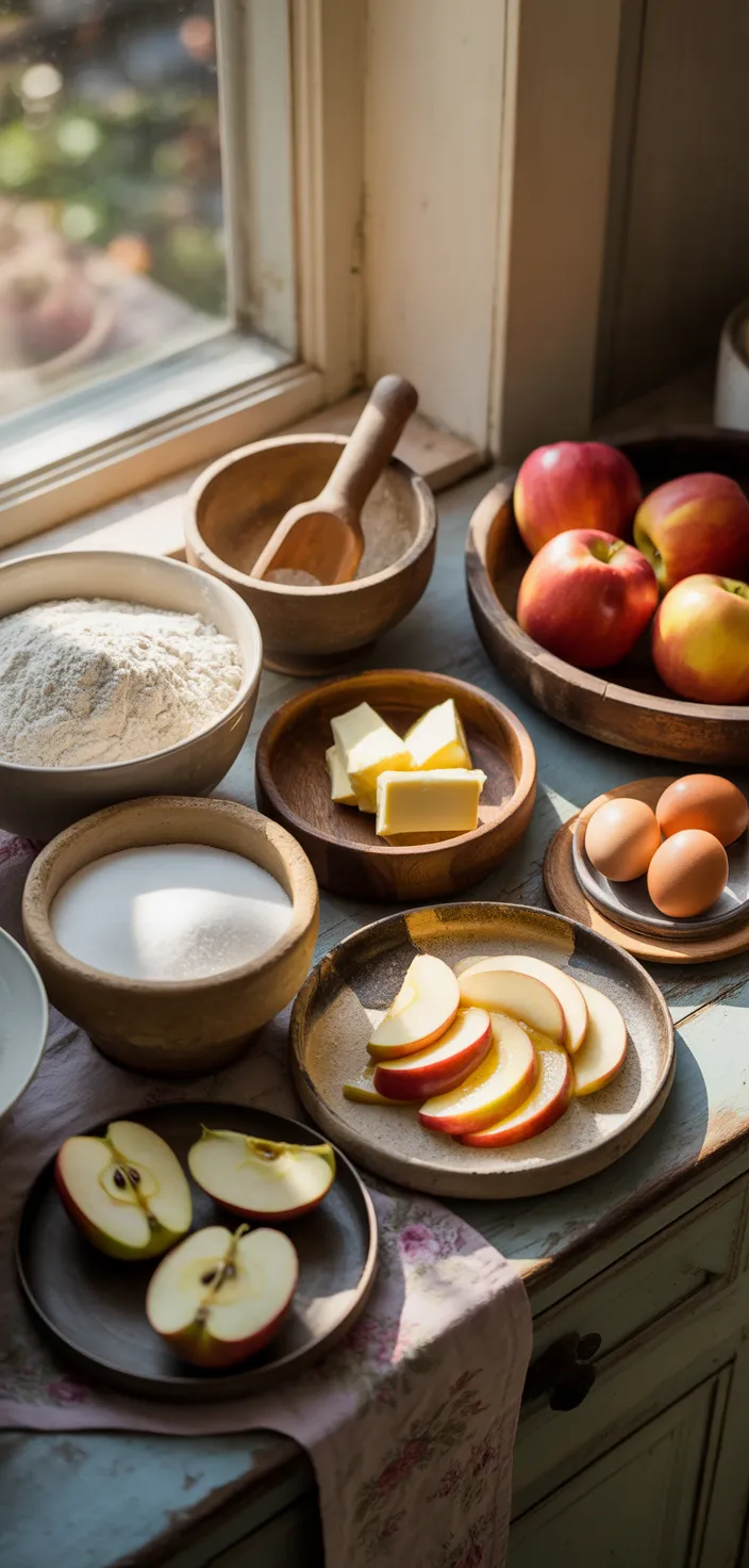 Ingredients photo for Jamie Oliver Apple Pie Cake Recipe