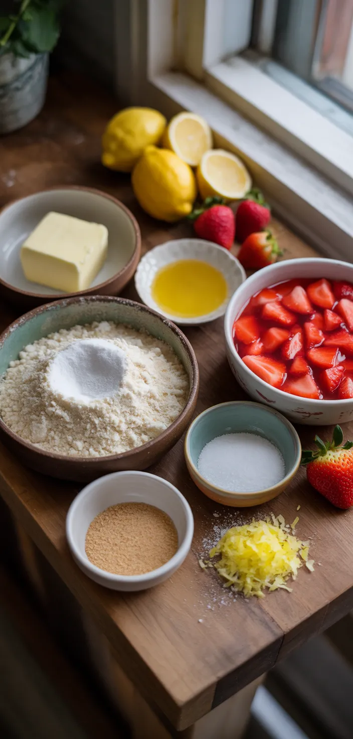 Ingredients photo for Keto Strawberry Lemon Blondies Recipe