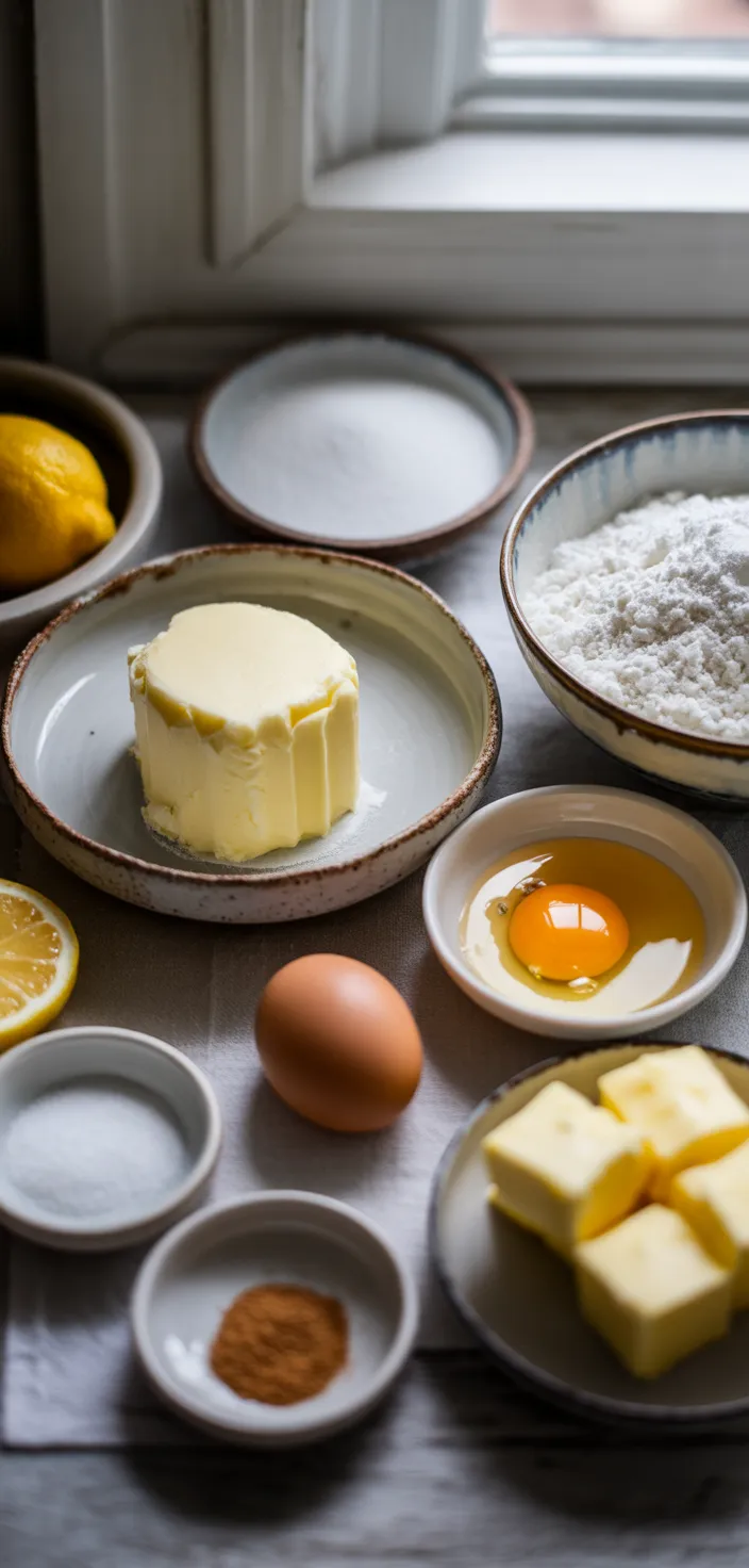 Ingredients photo for Lemon Curd Thumbprint Cookies Recipe