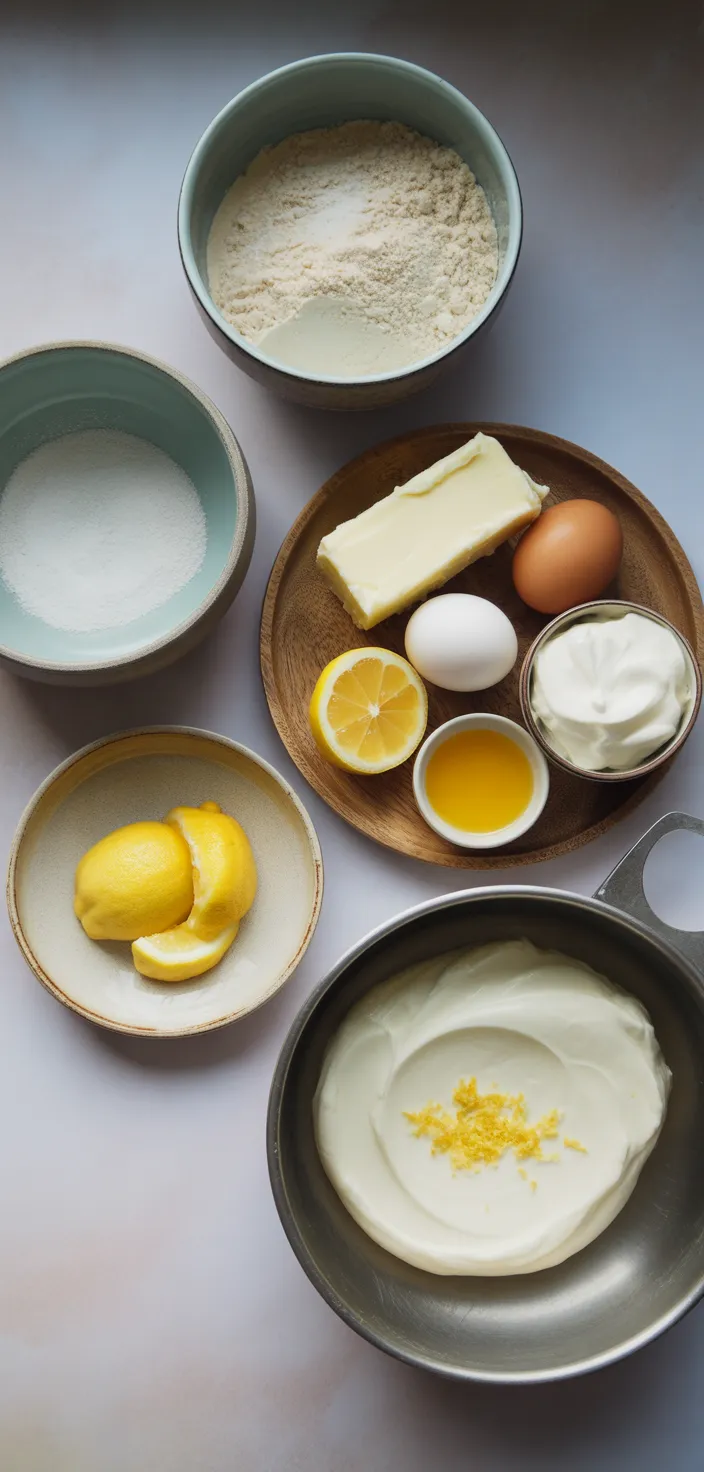 Ingredients photo for Lemon Mascarpone Layer Cake Recipe