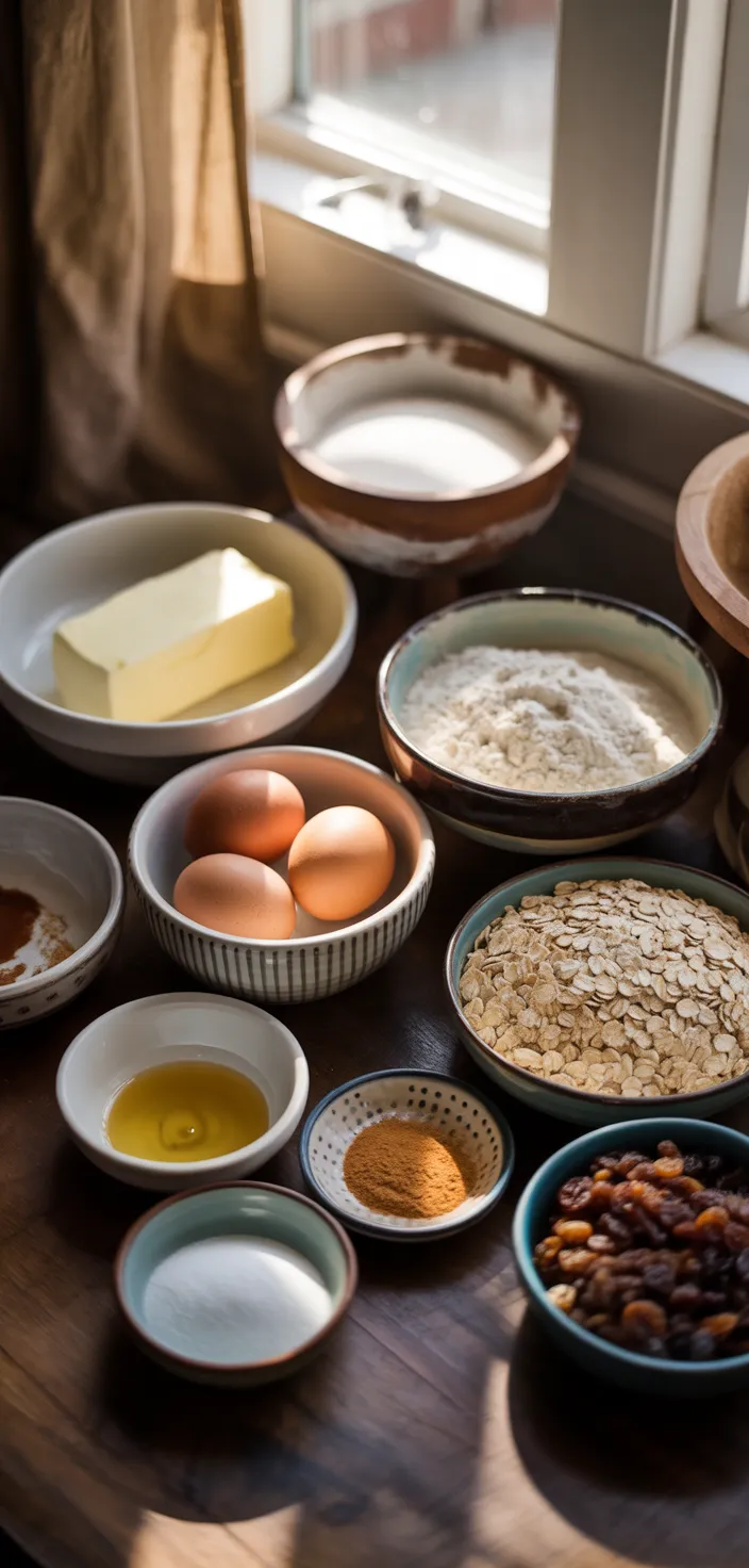 Ingredients photo for Old Fashioned Iced Oatmeal Cookies Recipe