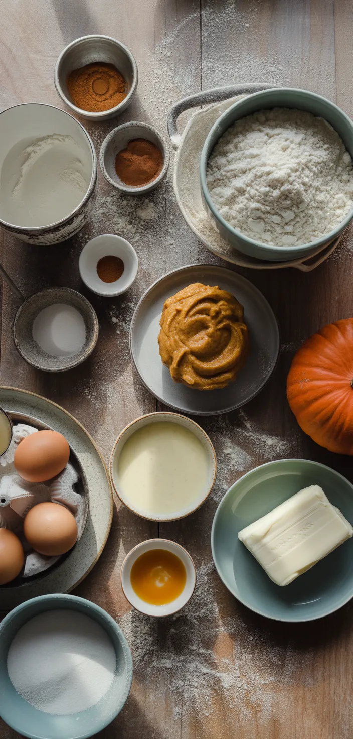 Ingredients photo for Pumpkin Cupcakes With Cinnamon Cream Cheese Frosting Recipe