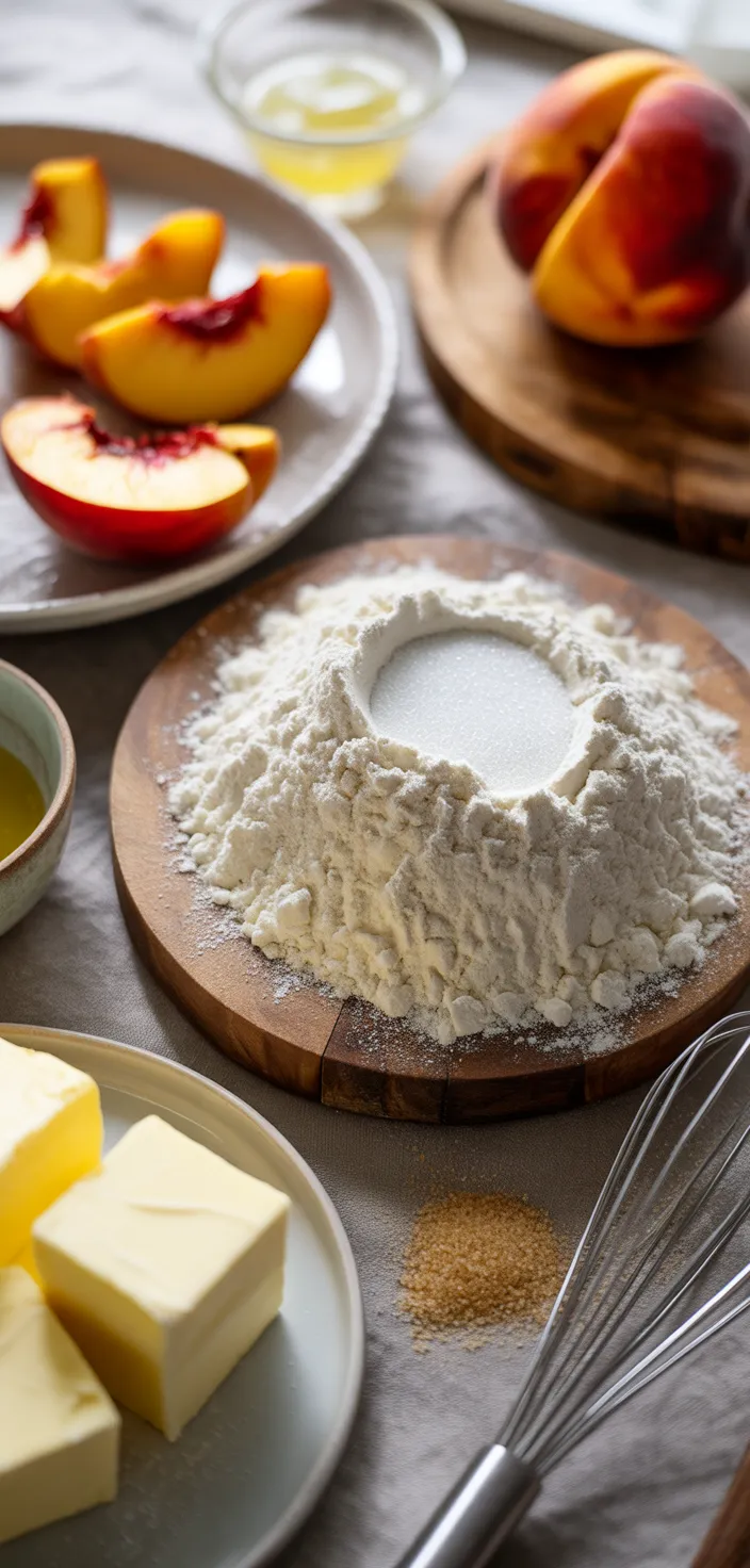 Ingredients photo for Rustic Peach Tart Recipe