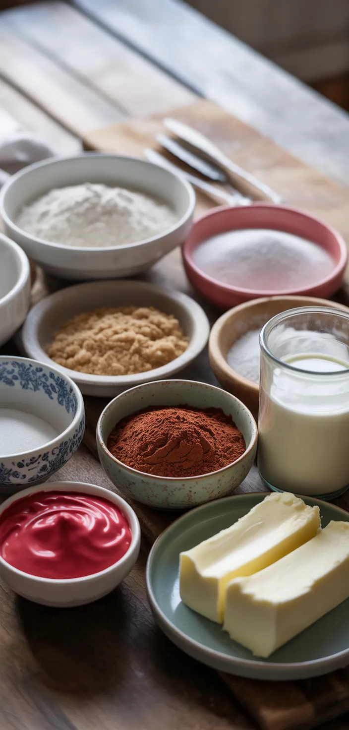 Ingredients photo for The BEST Red Velvet Cake Recipe
