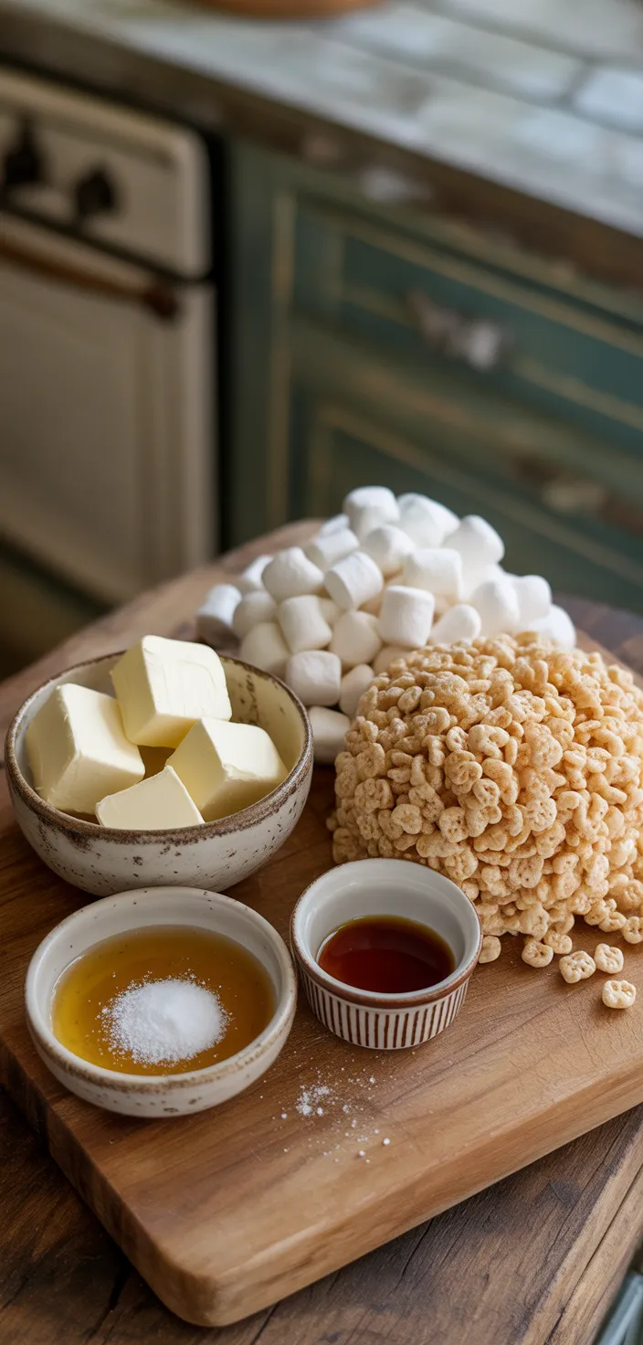 Ingredients photo for Vintage Kellogg's Rice Krispies Treats With A Secret Trick For Making Them Chewy & Moist! Recipe